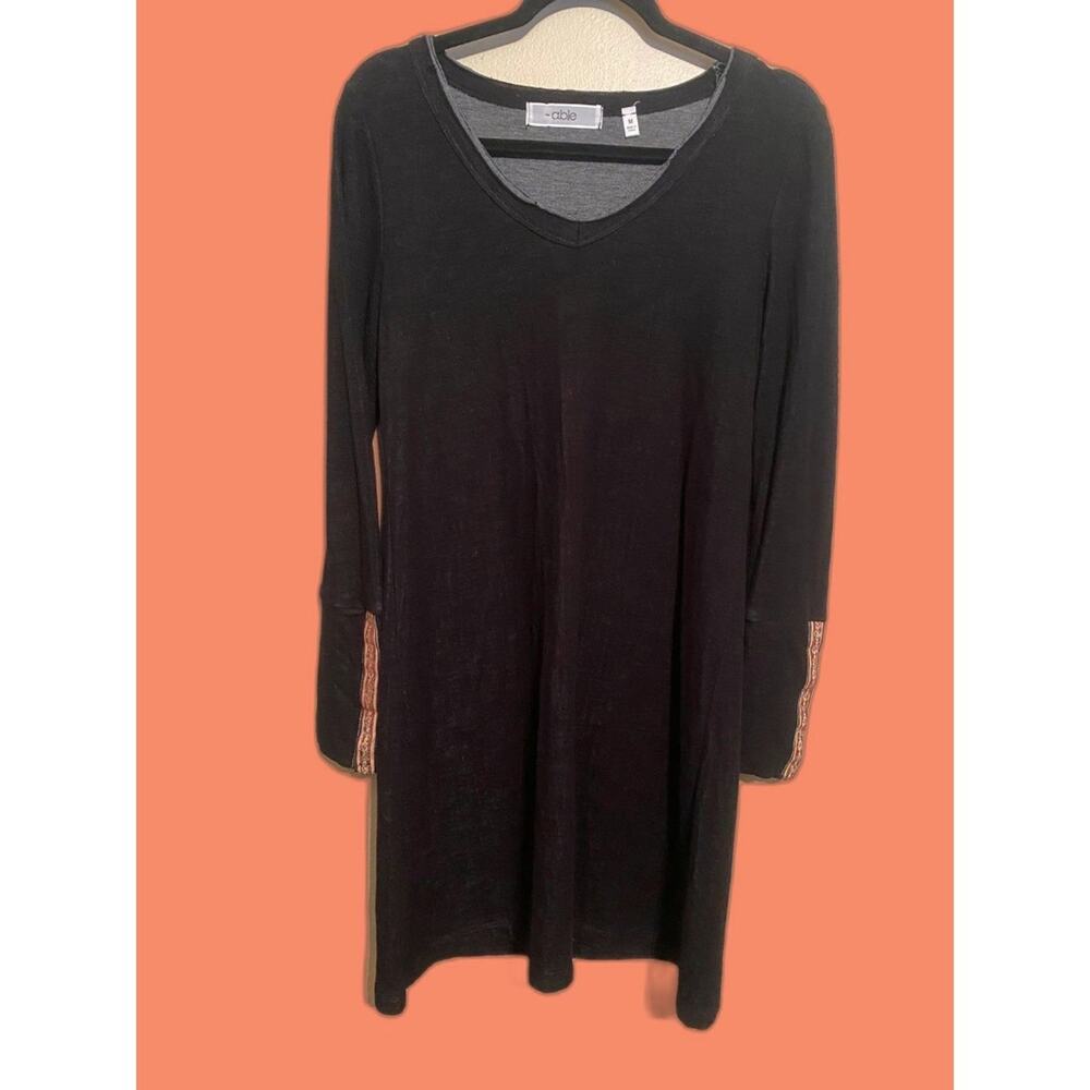 able dress long sleeve women's medium sweater dress black